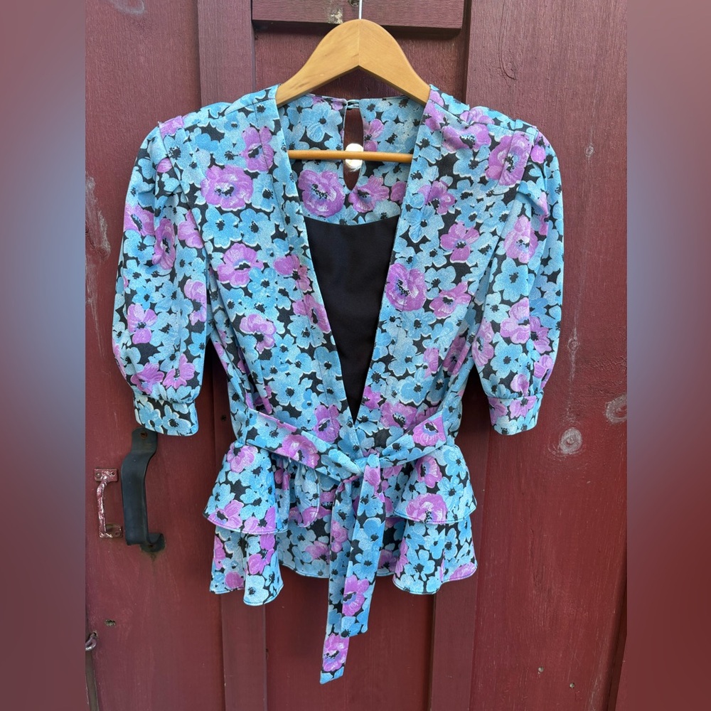 Vintage Floral Peplum Top
